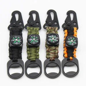 4- in -1 Paracord Keychain with Compass