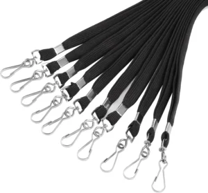 Black Polyester Lanyard with Swivel Hook
