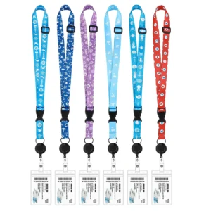 Nautical World Print Retractable Lanyard