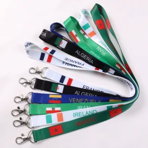 Customizable Polyester Flag Lanyard with Metal Hook