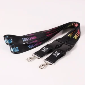 Customizable Black Polyester Lanyard with Quick Release