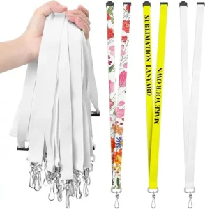 White Polyester Breakaway Lanyard with Buckle