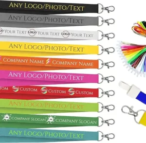 Colorful Polyester Key Lanyard with Metal Hook