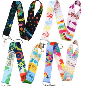 Autism Awareness Id Card Holder Lanyard