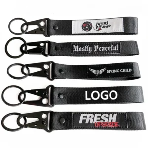Polyester Short Lanyard Keychain