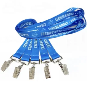 Blue Polyester Id Card Holder Lanyard