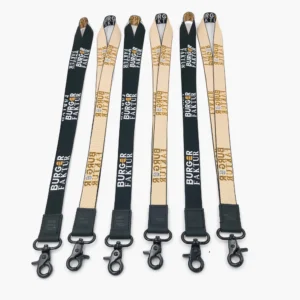 Polyester Leather Lanyard Keychain
