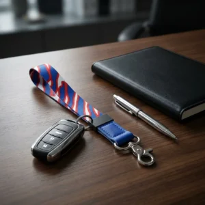 Customizable Polyester Wristlet Lanyard Keychain